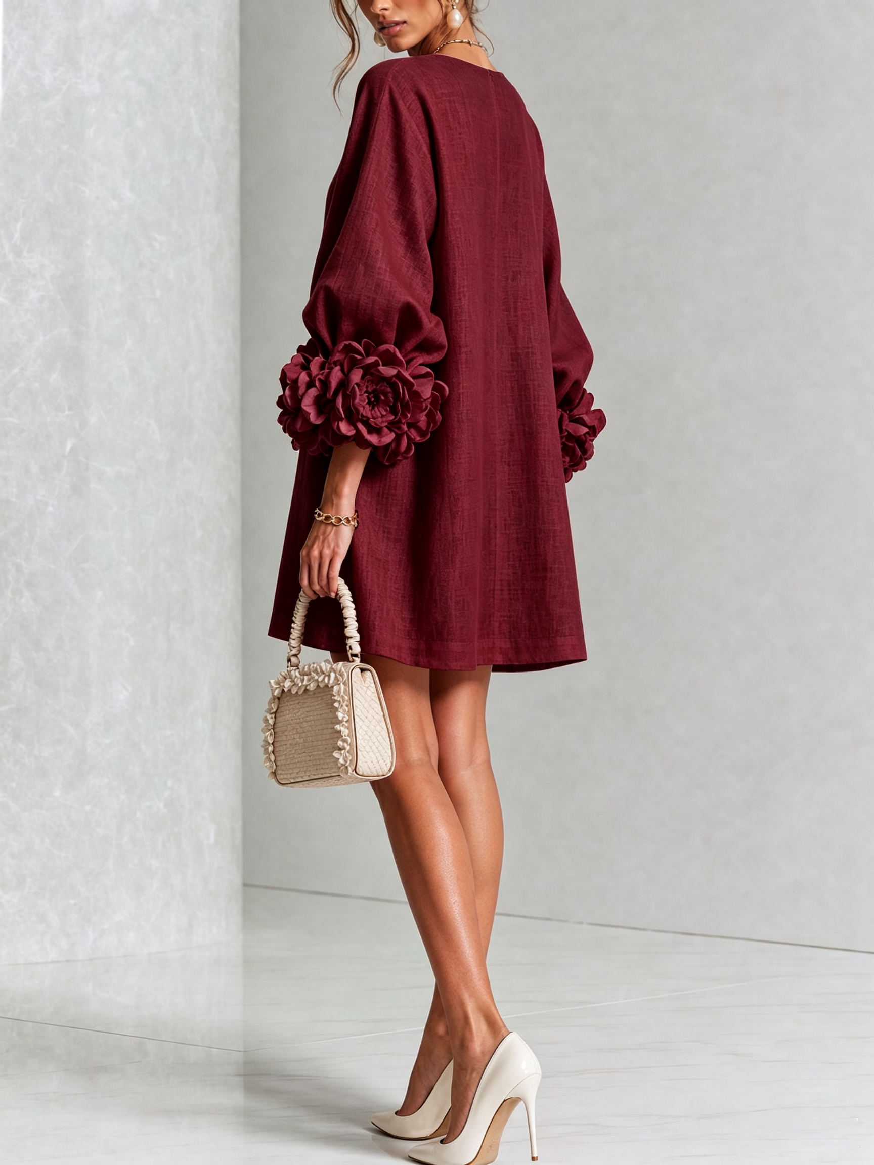 ROSALIE | FLORAL BUTTON MINI DRESS FOR WOMEN