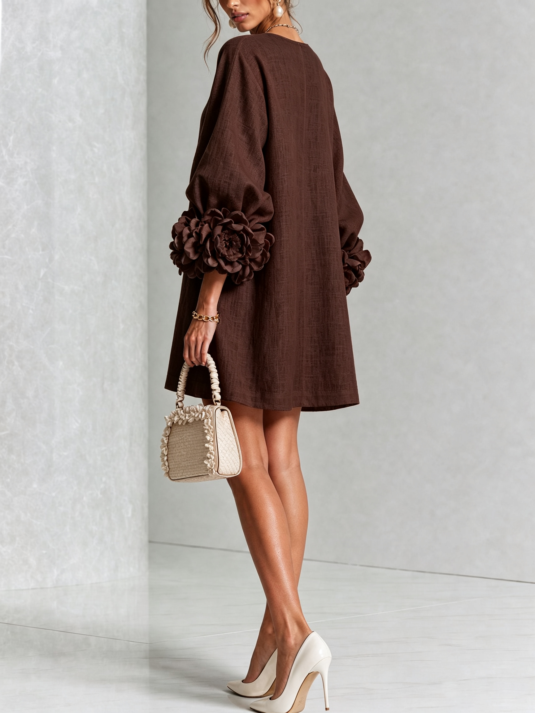 ROSALIE | FLORAL BUTTON MINI DRESS FOR WOMEN