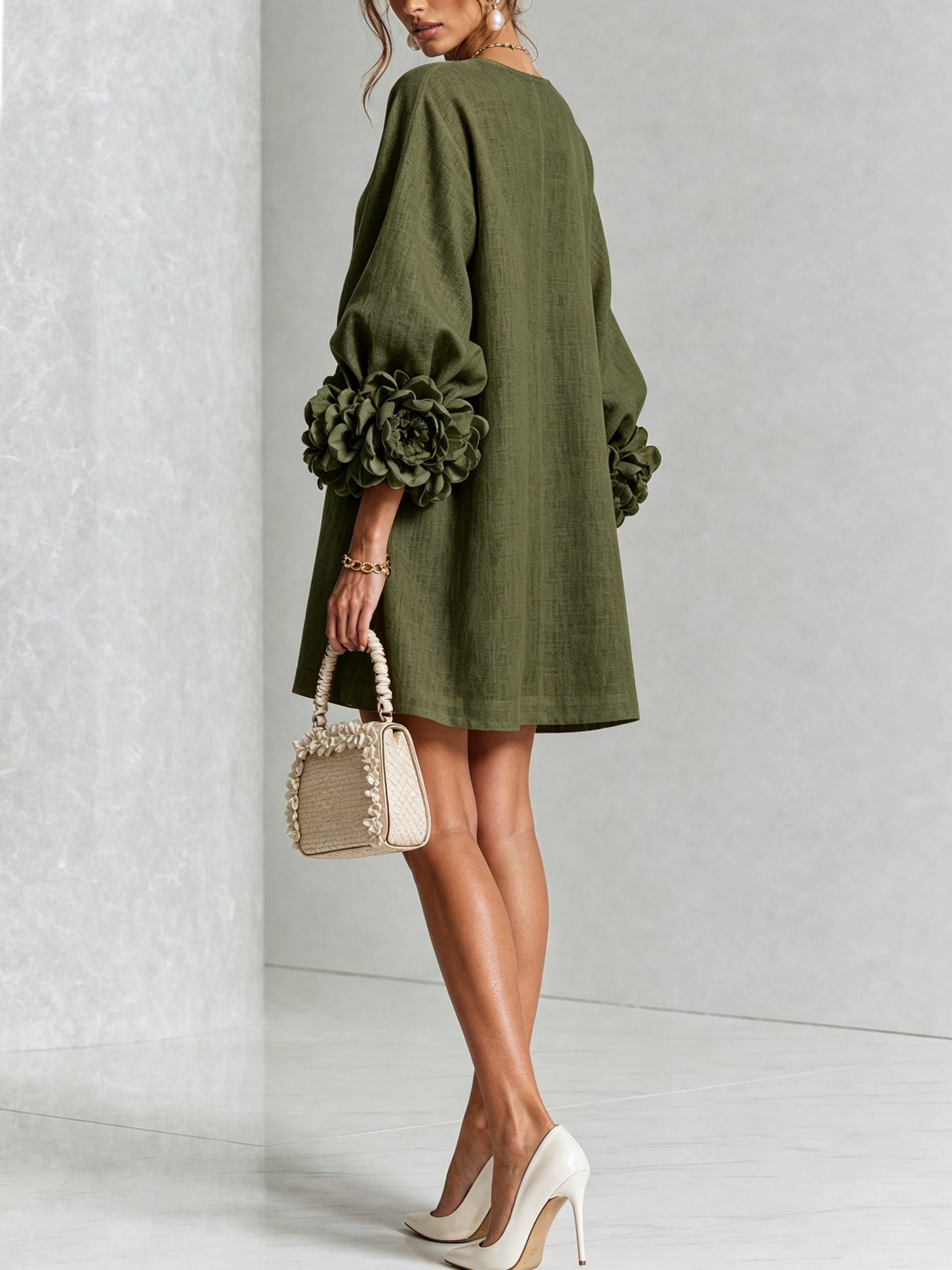 ROSALIE | FLORAL BUTTON MINI DRESS FOR WOMEN