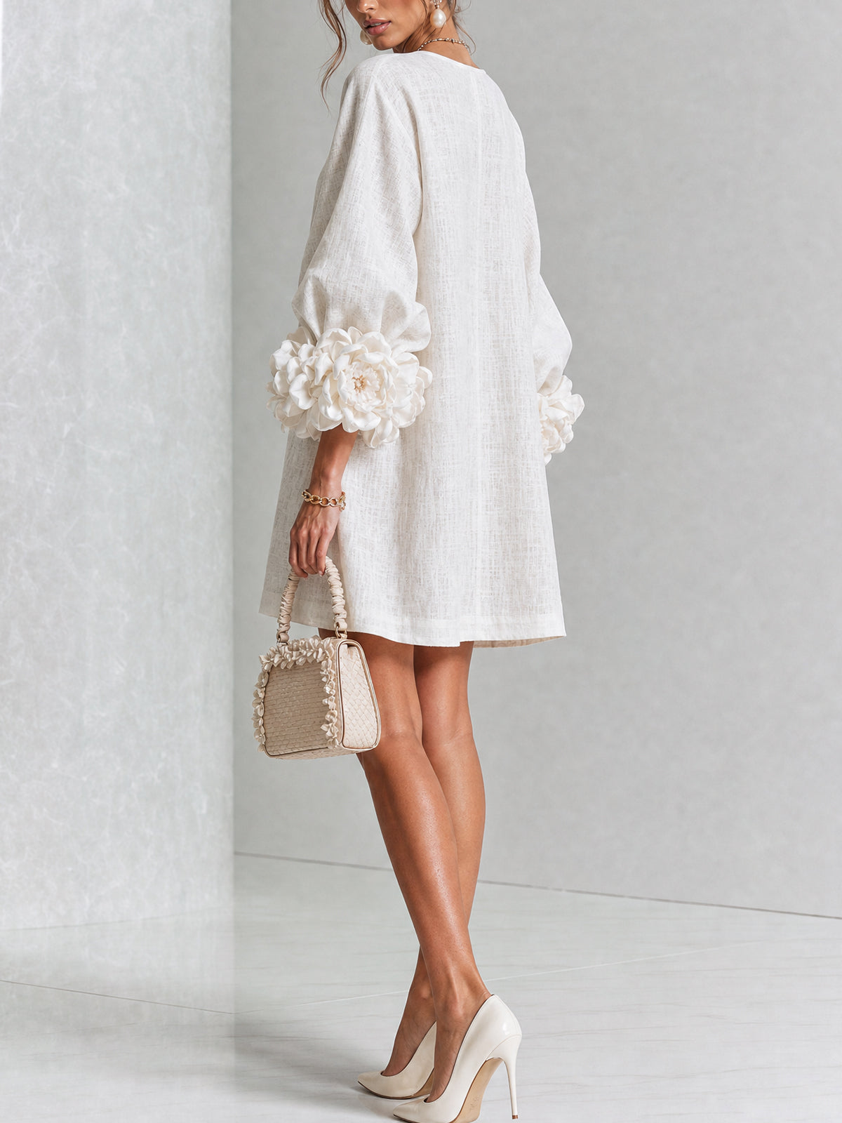 ROSALIE | FLORAL BUTTON MINI DRESS FOR WOMEN