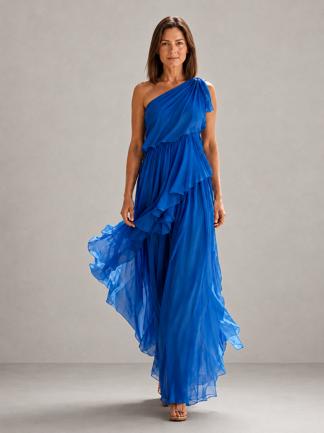 Scarlett | One-Shoulder Ruffle Maxi Dress