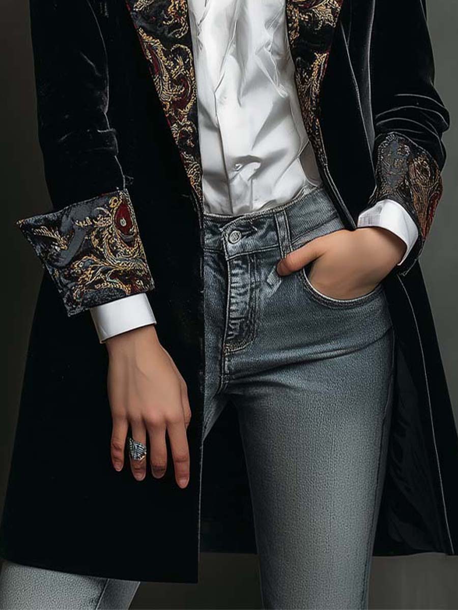 Noir Baroque | Women's Slim Fit Lapel Blazer