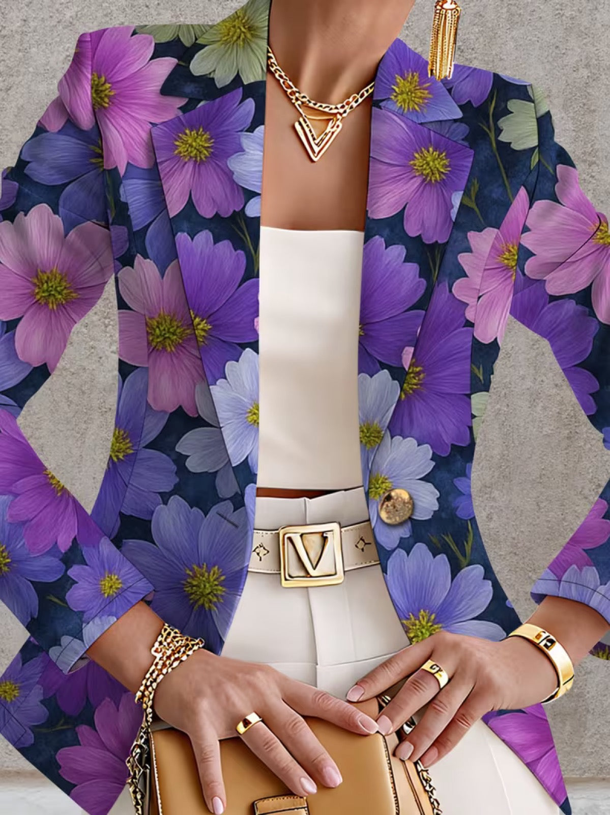 Bellamira | Purple Cosmos Print Blazer