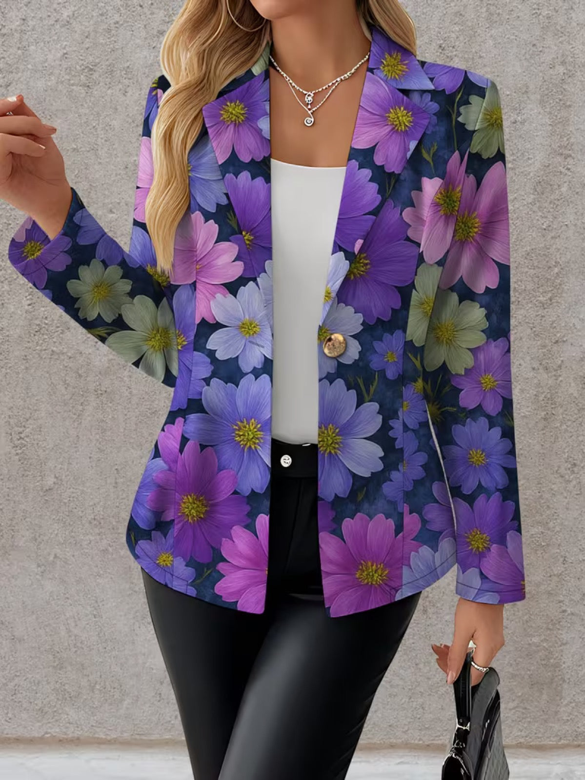 Bellamira | Purple Cosmos Print Blazer