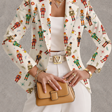 Vivenne | Nutcracker Print Holiday Blazer