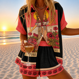 Cadence | Women's Printed Camp-Collar Short Set