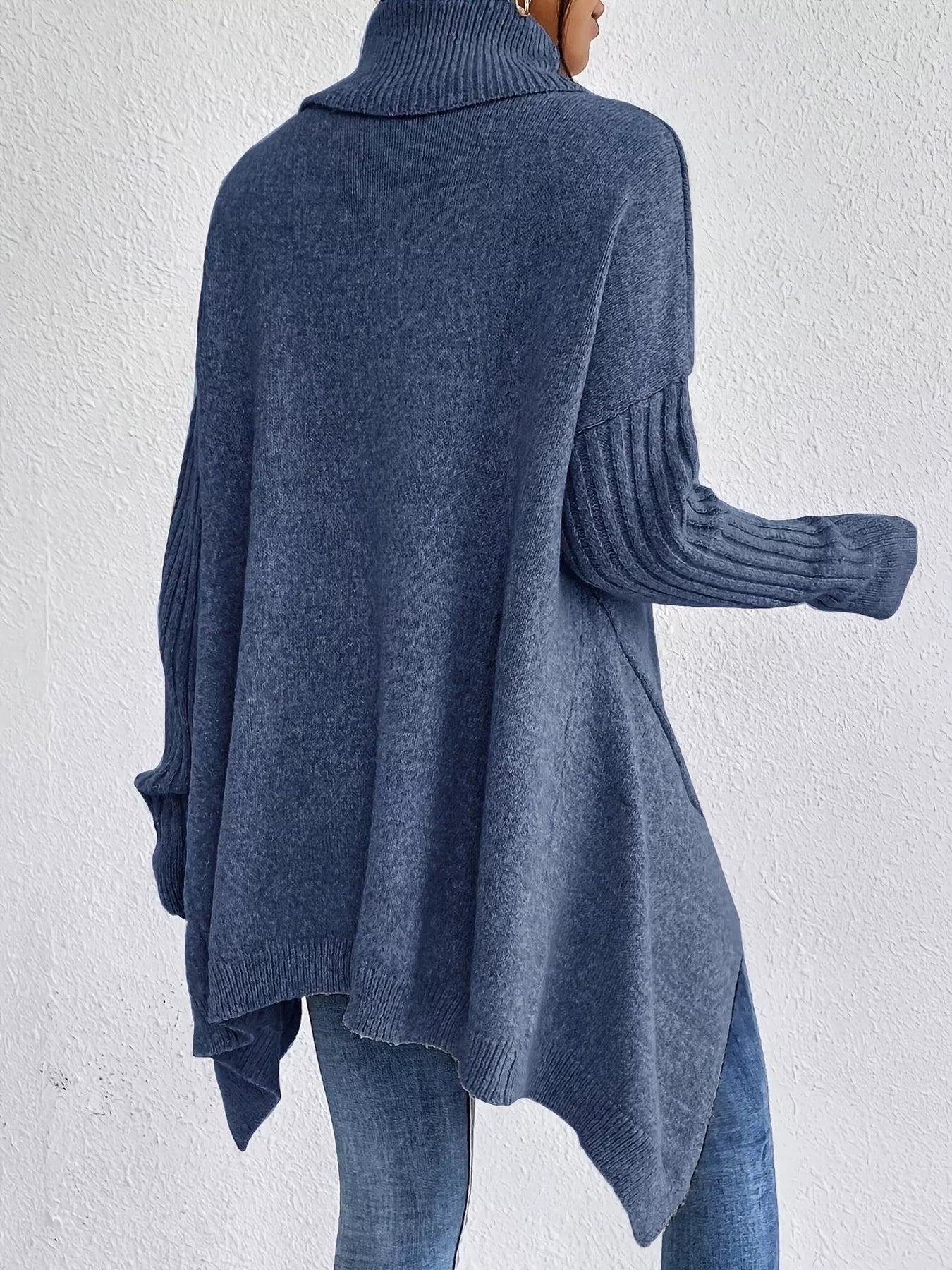 Ava | Turtleneck High-Low Hem Sweater