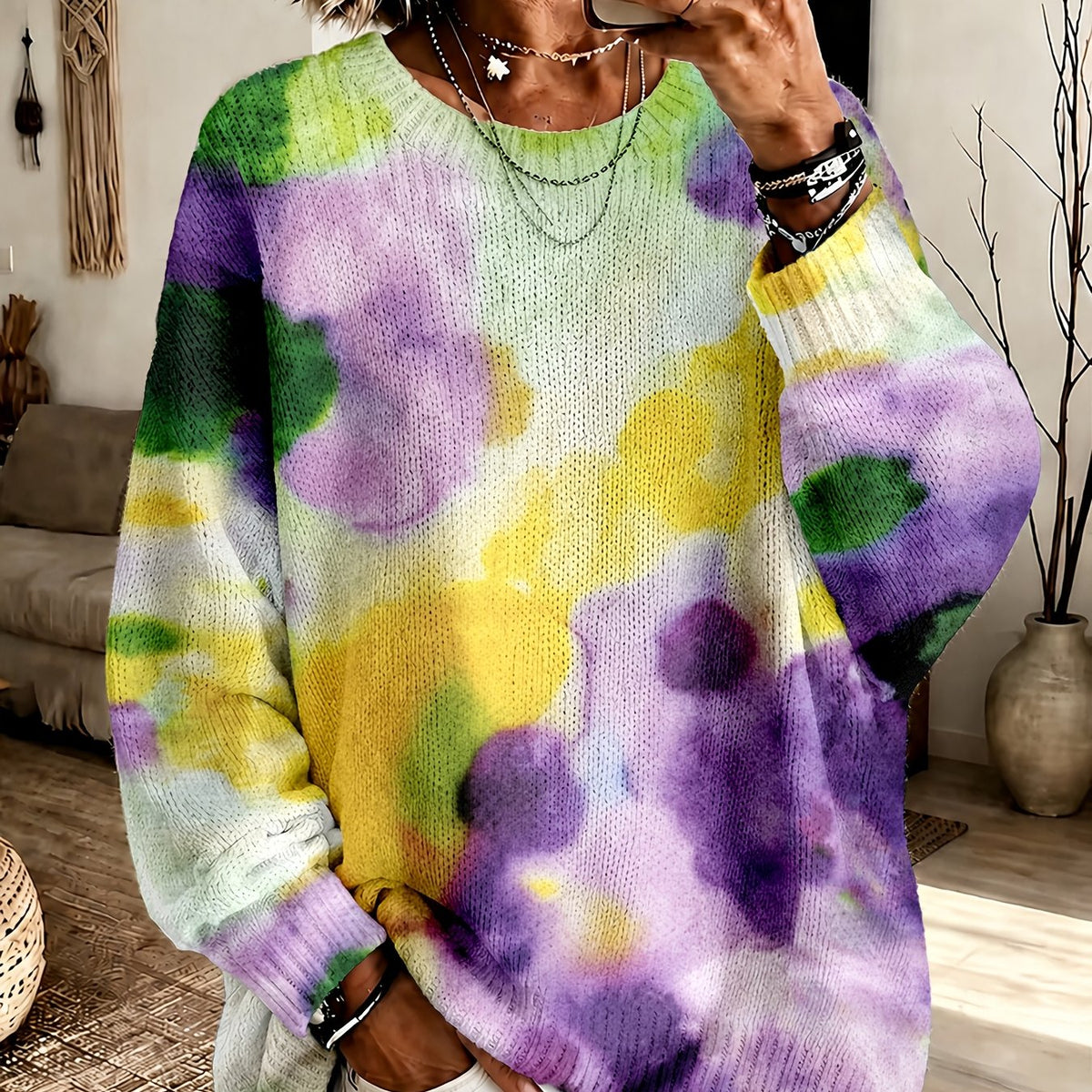 Violetta | Tie-Dye Floral Sweater