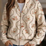 Vivienne | Floral Vine Zip Cardigan