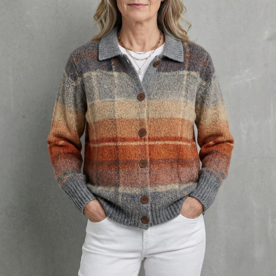 Seren | Checked Knit Cardigan