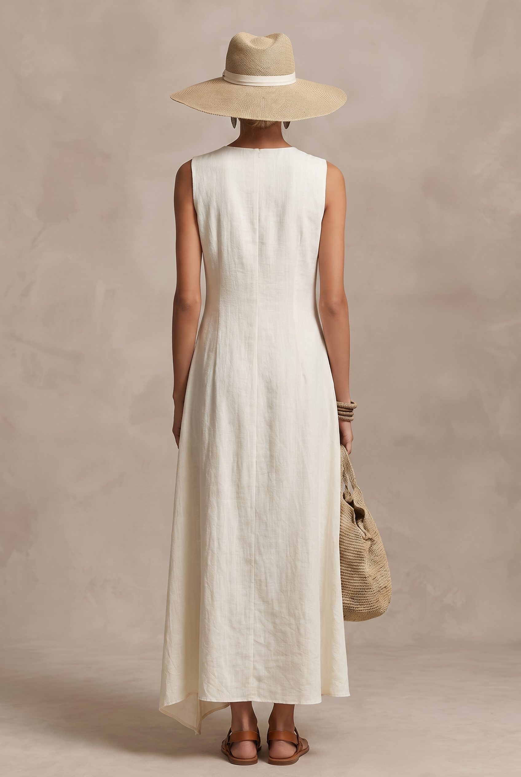 IVY | ASYMMETRIC LINEN MAXI DRESS FOR WOMEN