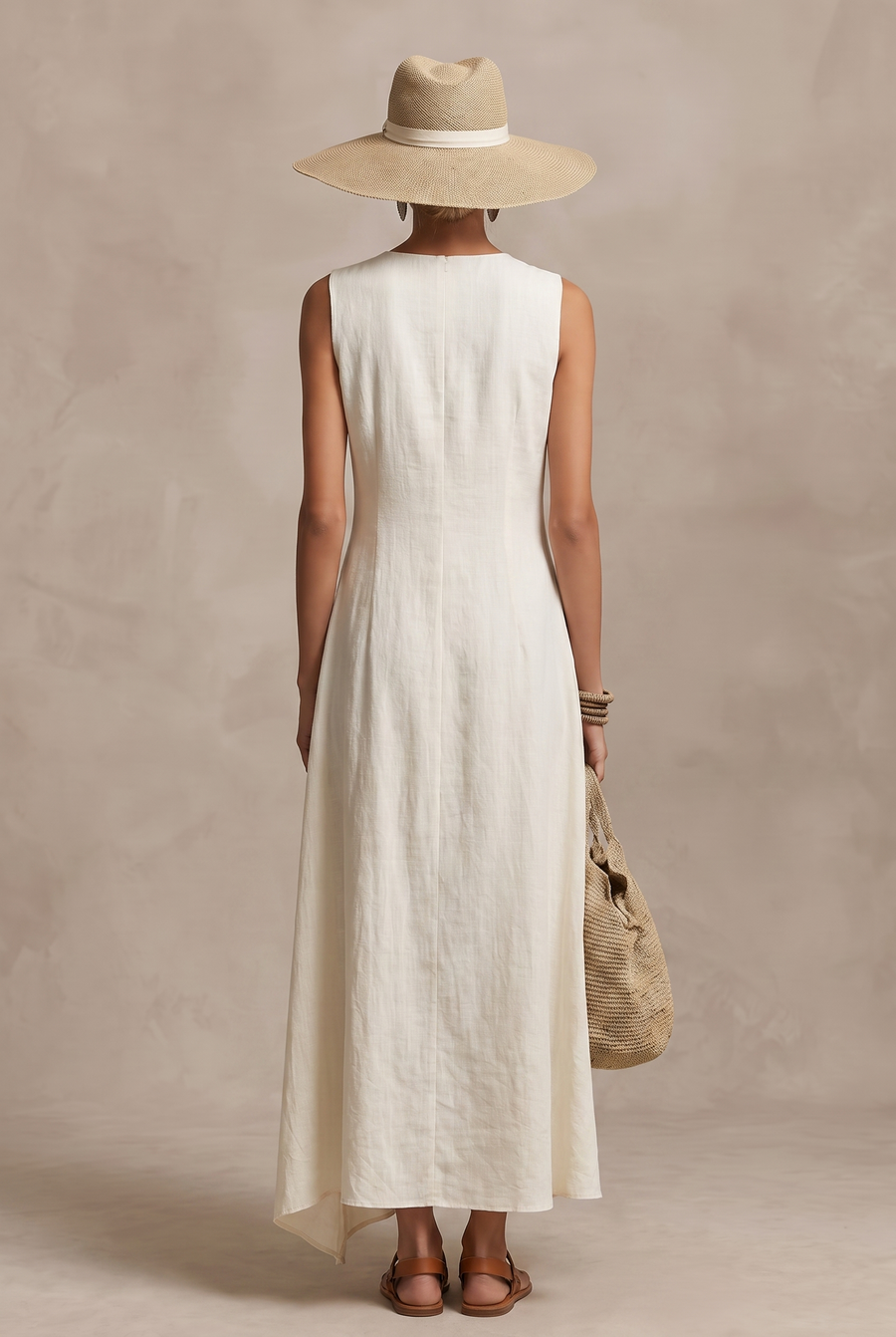 IVY | ASYMMETRIC LINEN MAXI DRESS FOR WOMEN