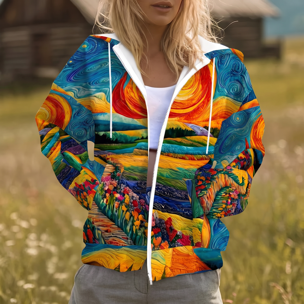 Halcyra | Sunburst Full-Zip Hoodie