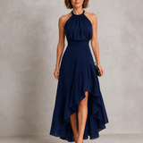 Chloe | Halter Maxi Dress with Ruffle Hem
