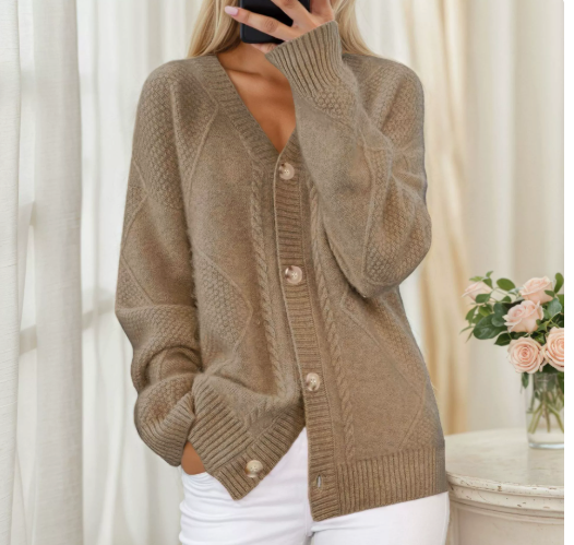 Hensley | Knitted Cardigan with V-Neckline