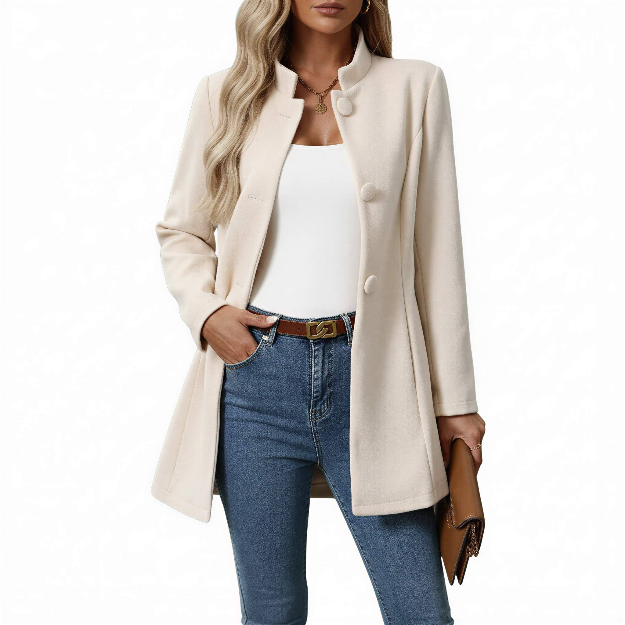 Maisie | Women's Button Front A-Line Coat