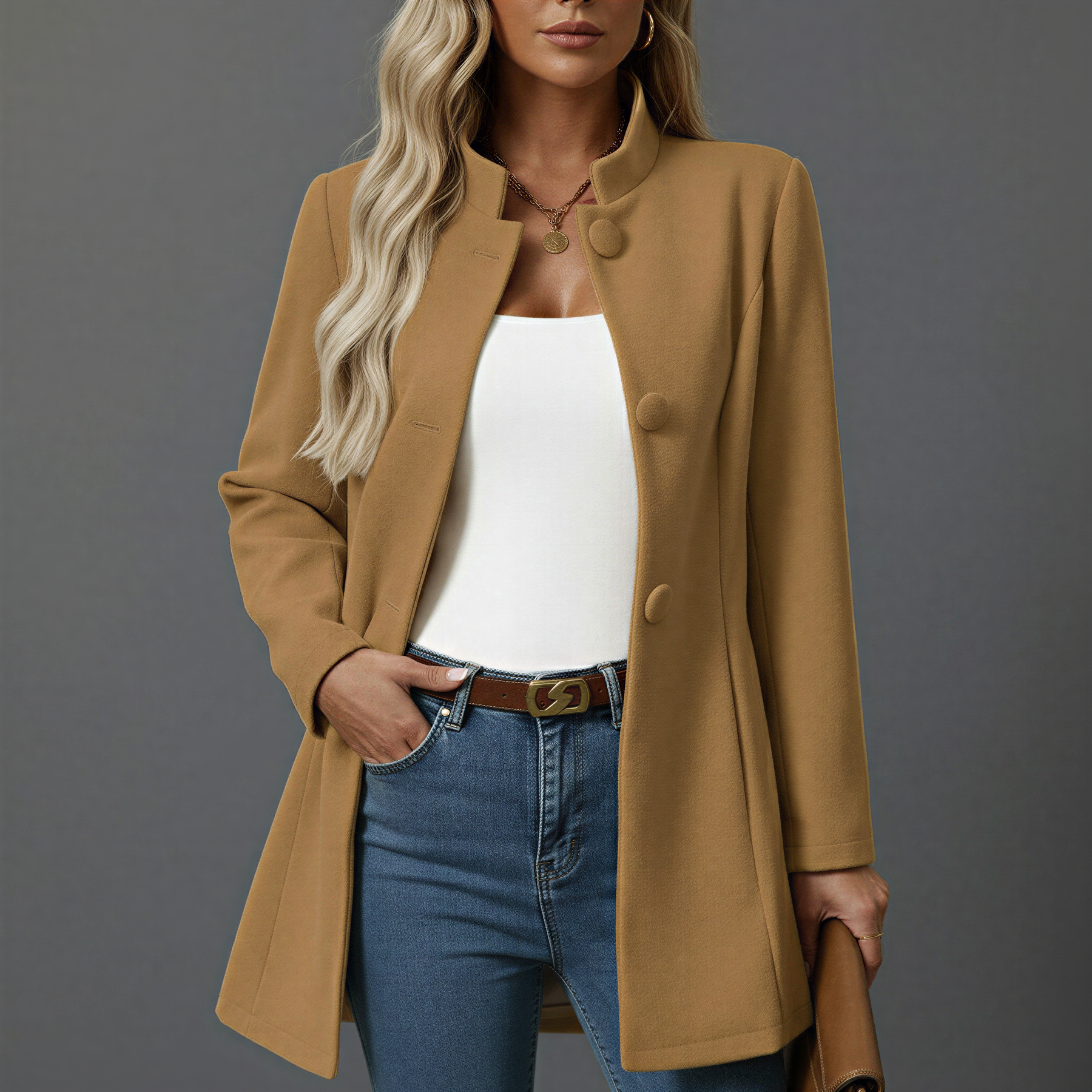 Maisie | Women's Button Front A-Line Coat