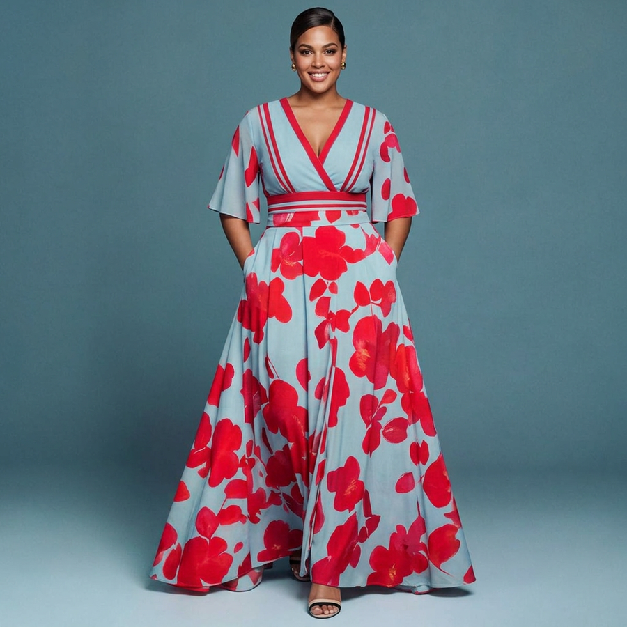 Signy | Elegant Viscose Midi Dress