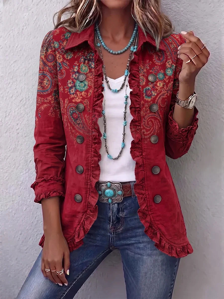 Fayrene | Paisley Ruffle Jacket