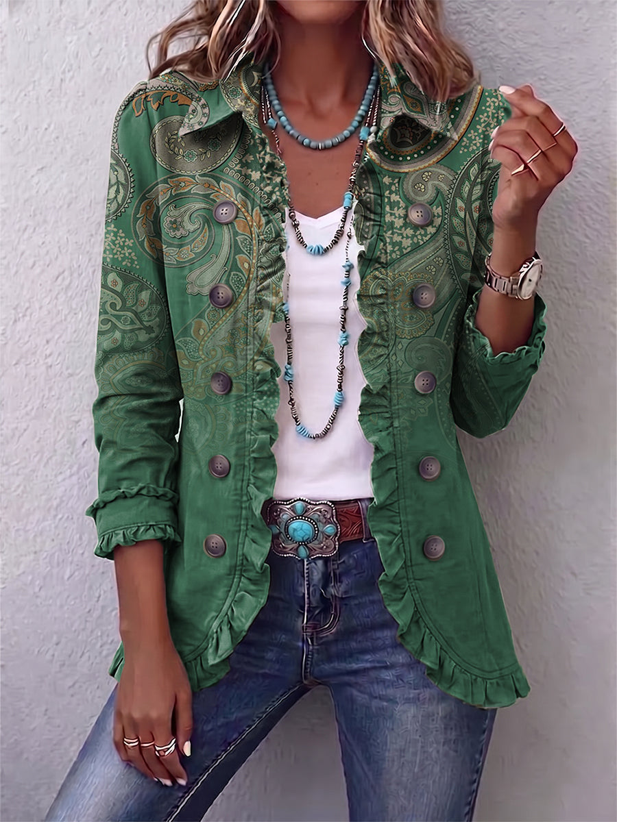 Jemara | Paisley Ruffled Jacket