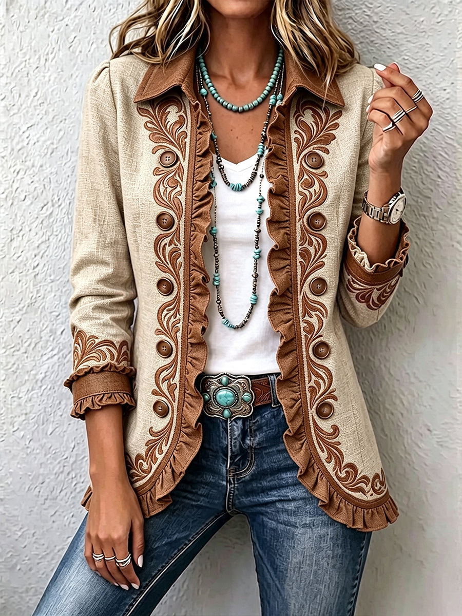 Marigold | Ruffled Floral Jacket