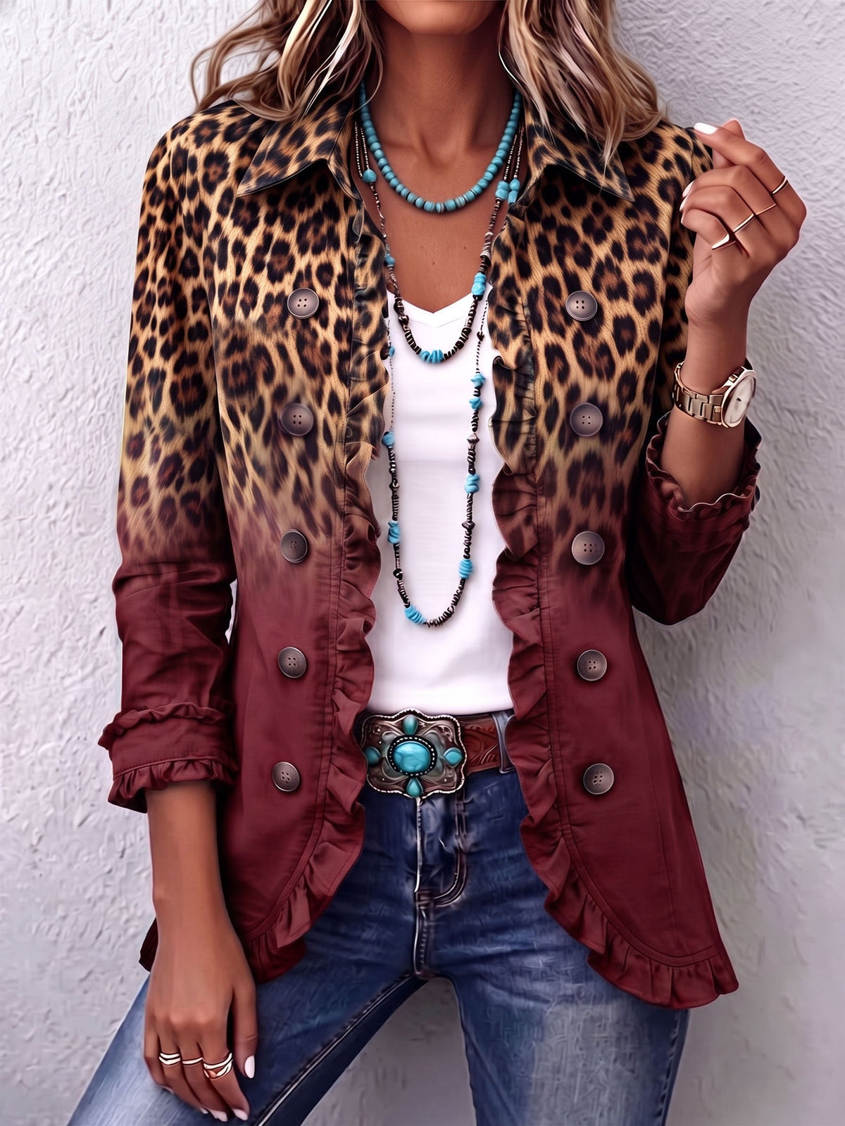 Elspeth | Leopard Ombre Blazer