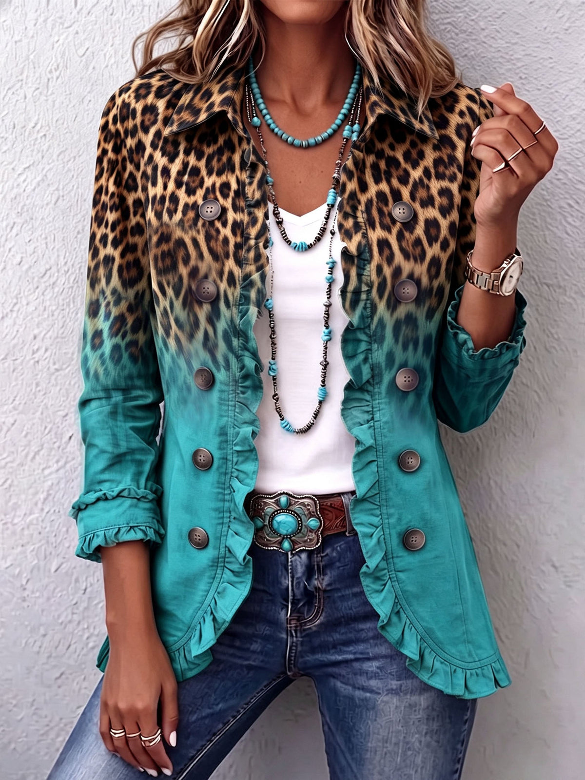 Elspeth | Leopard Ombre Blazer
