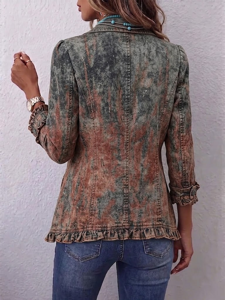 Bristow | Gradient Print Ruffle Jacket