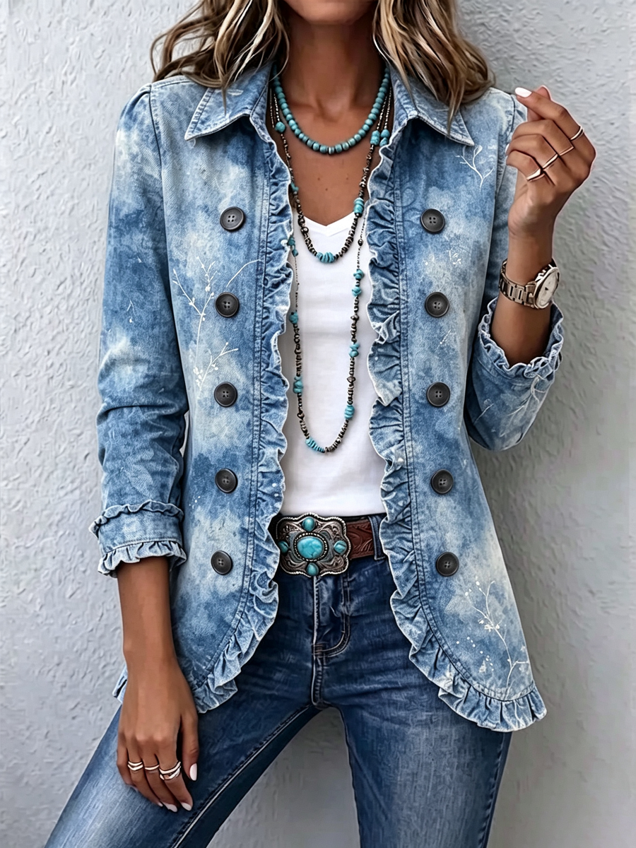 Jemison | Botanical Print Ruffle Jacket