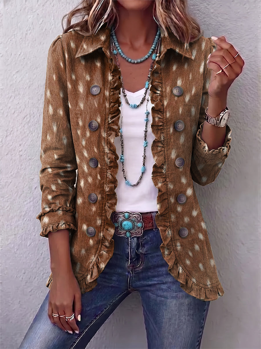 Nolinda | Animal-Print Ruffled Jacket