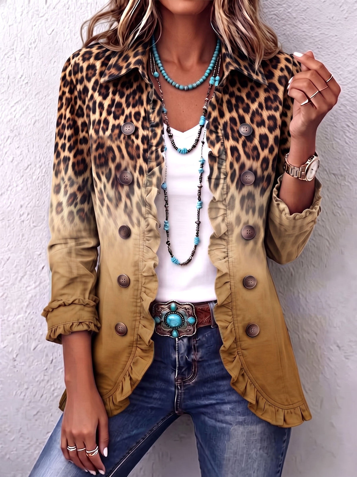 Elspeth | Leopard Ombre Blazer