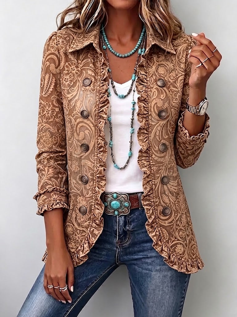 Clara | Floral Ruffled Jacket