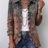 Bristow | Gradient Print Ruffle Jacket