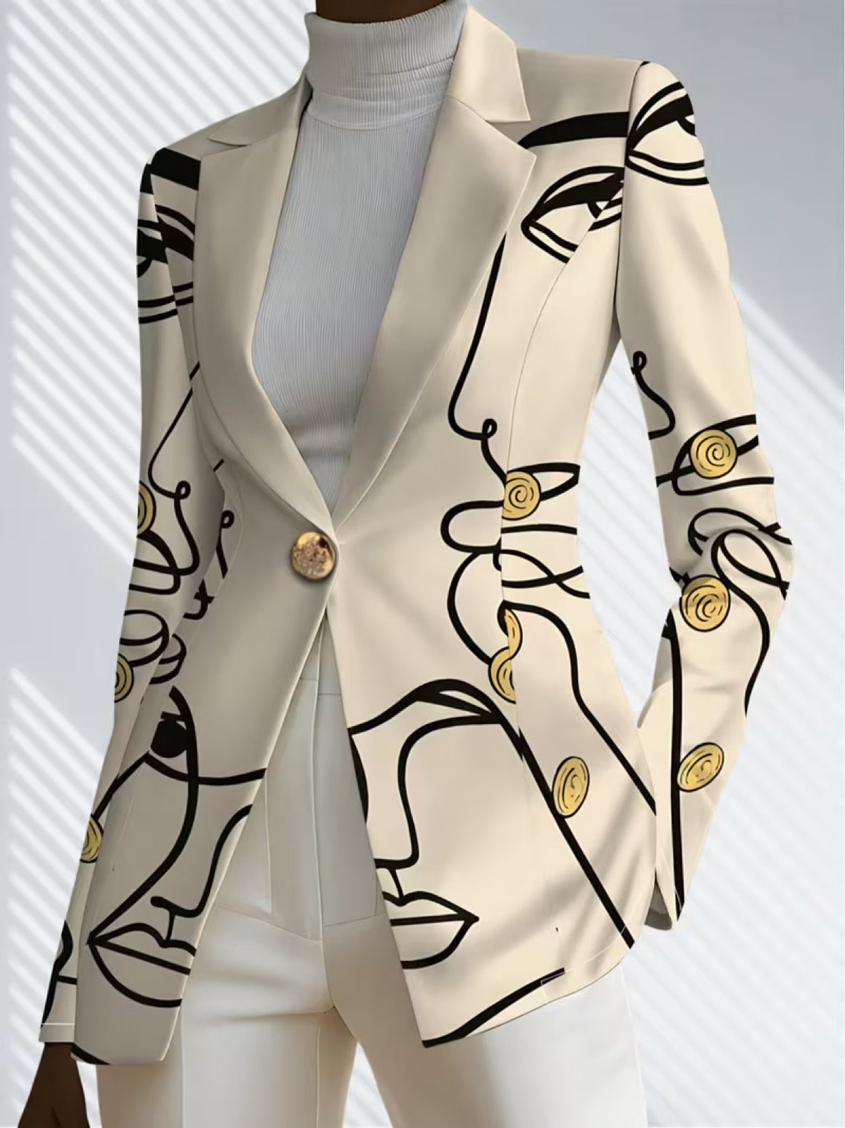 Philippine | Line Art Print Tailored Blazer