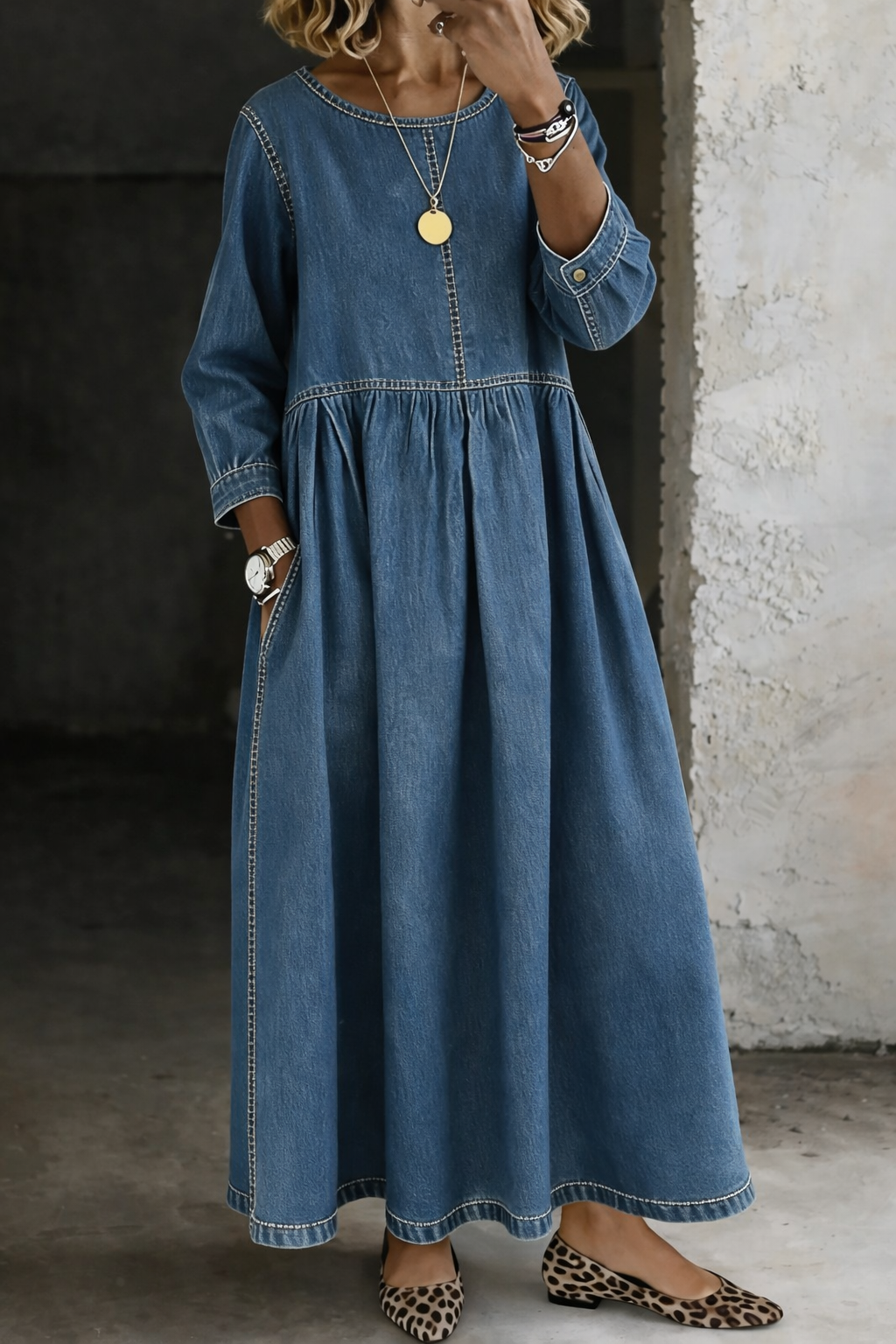 Roberta™ | Denim Maxi Dress