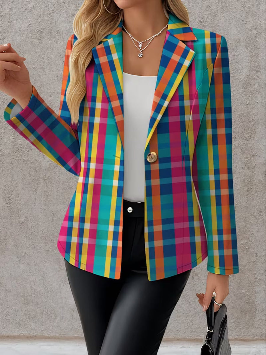 Rosaline | Rainbow Plaid Blazer