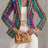 Rosaline | Rainbow Plaid Blazer