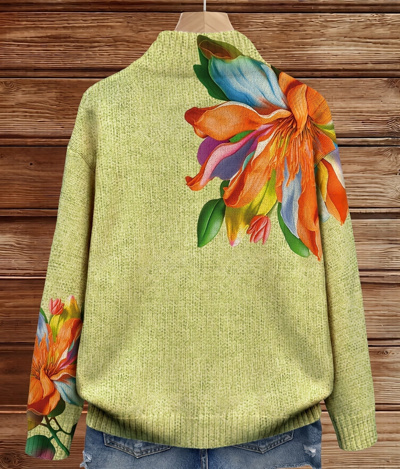 Ophelia | Tropical Lily Zip-Up Cardigan