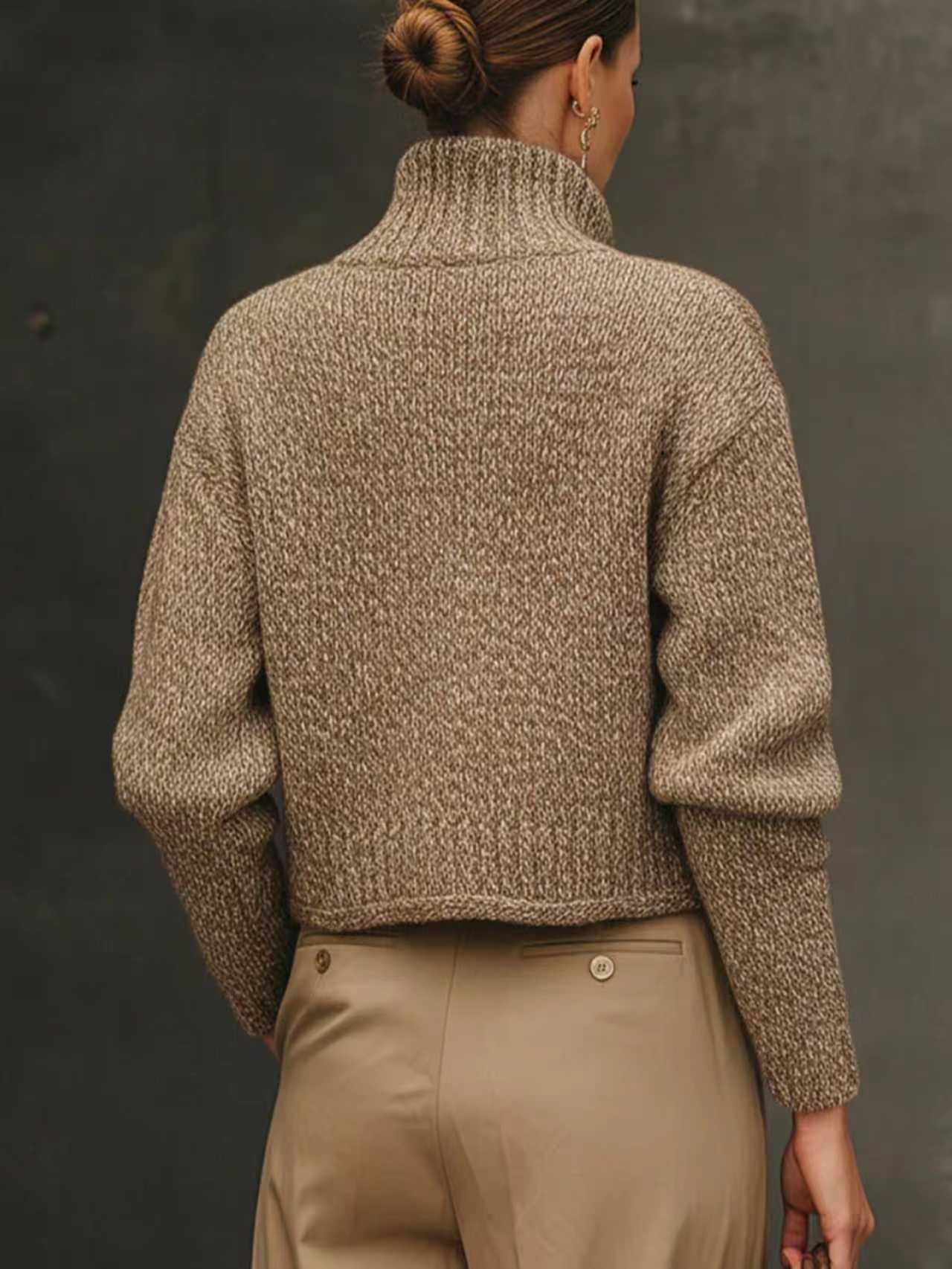 STAND COLLAR | KNIT SWEATER JACKET FOR WOMEN