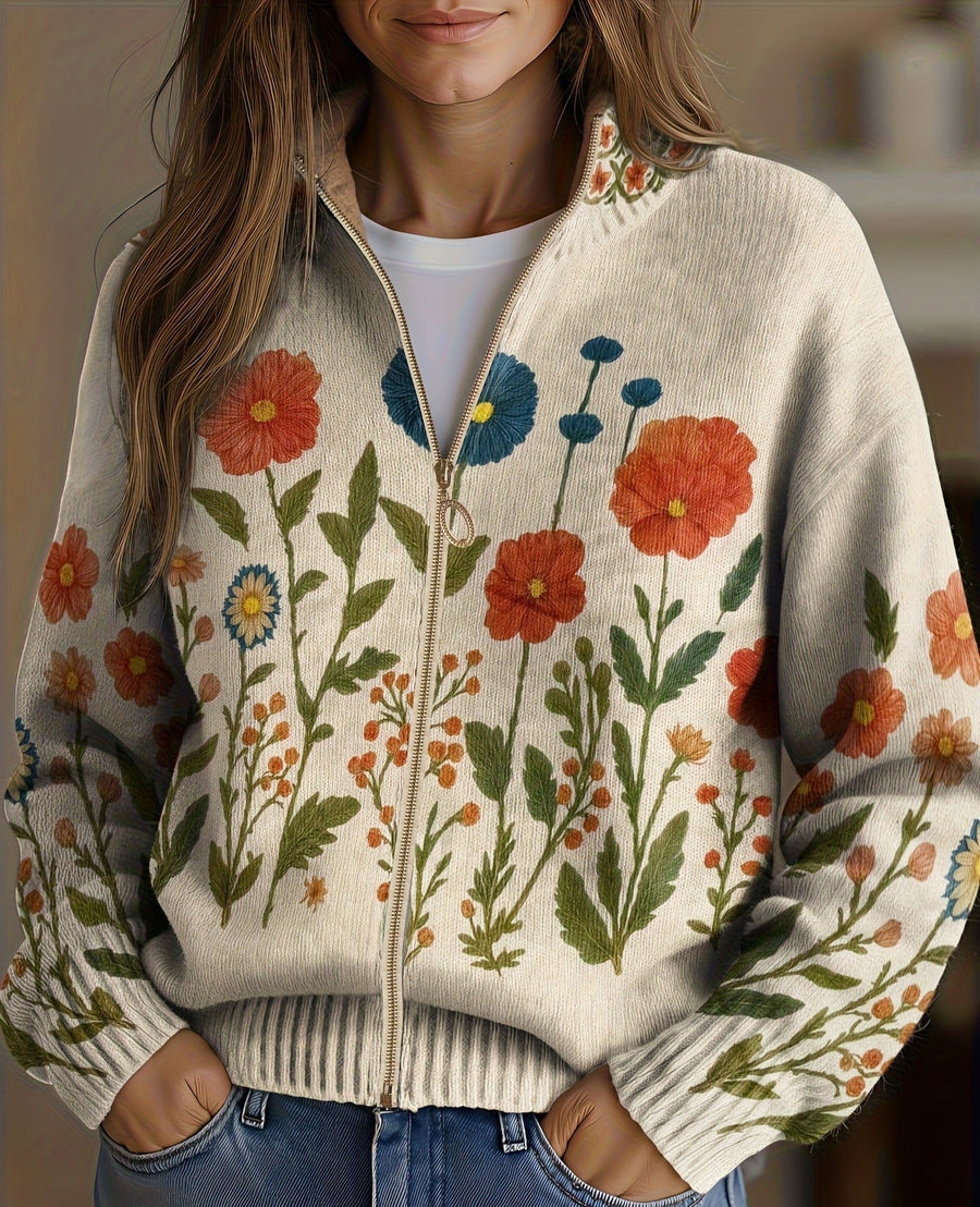 WRENNA™ | WILDFLOWER MEADOW ZIP CARDIGAN FOR WOMEN