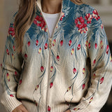 Seraphine | Floral Gradient Zip Cardigan